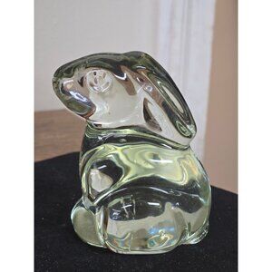 Clear Glass Rabbit Easter Bunny Figurine Paperweight